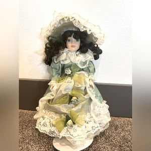 Porcelain Doll Green Dress